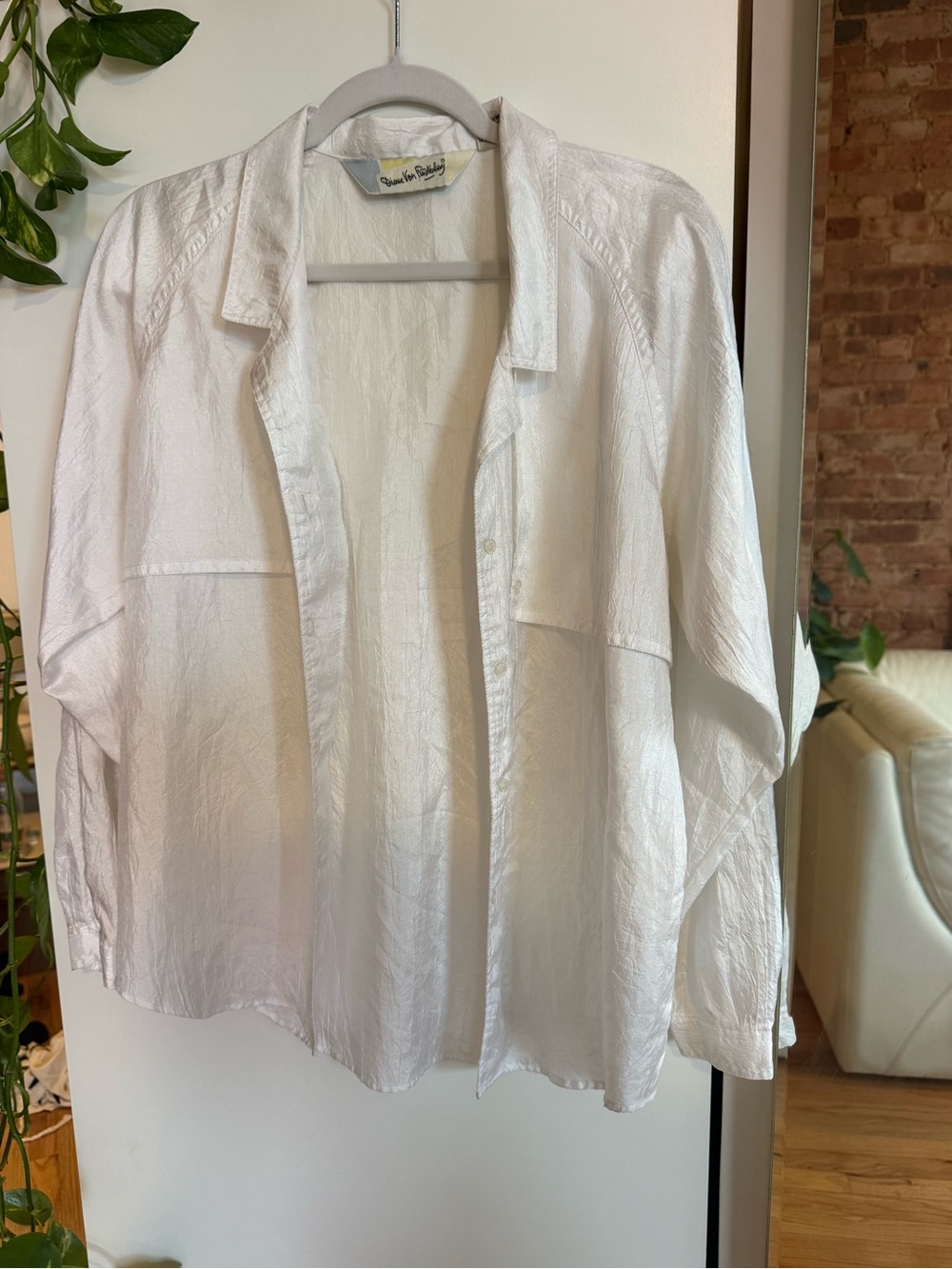 Diane Von Furstenberg White Lightweight Button-Down Shirt